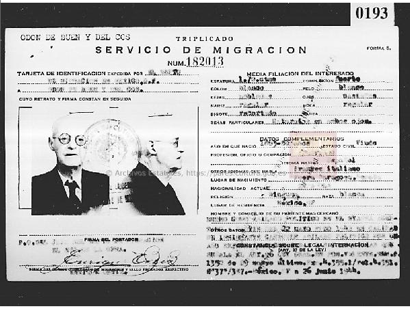 Ficha de Odón de Buen como refugiado. Fuente: https://pares.mcu.es/MovimientosMigratorios/viewer2Controller.form?nid=9957&accion=4&pila=true